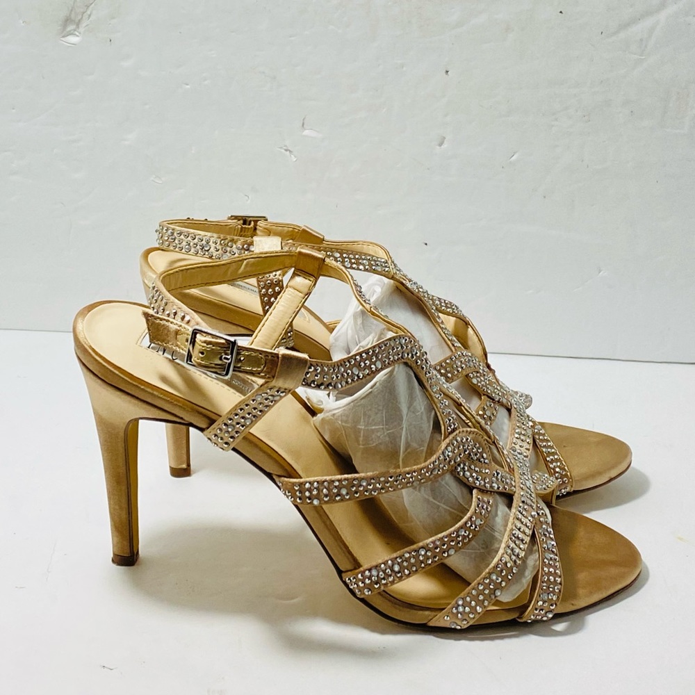 INC International Concepts Sharee Glitter Gem Strap 4” High Heels Womens Sz 10M - Picture 2 of 5